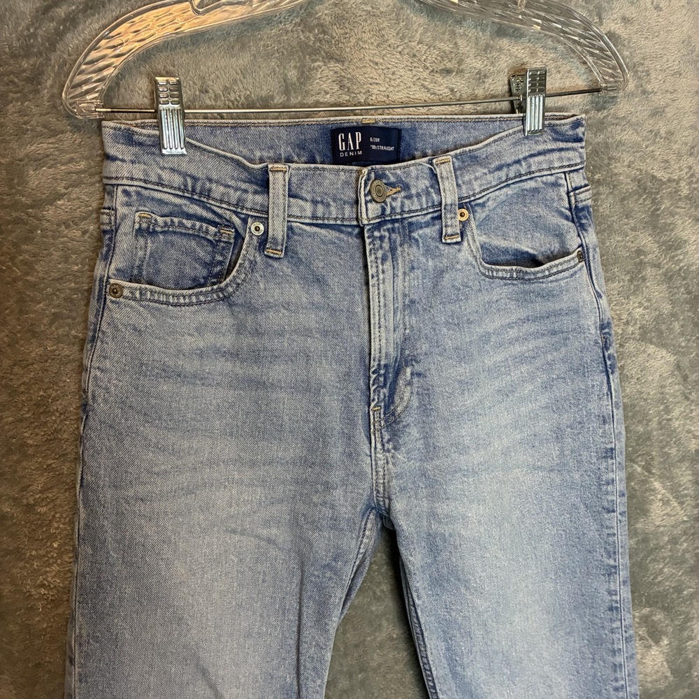 Gap Women 90s Straight Denim Jeans 6/28 Light Wash Grunge Loose Relaxed Fit
